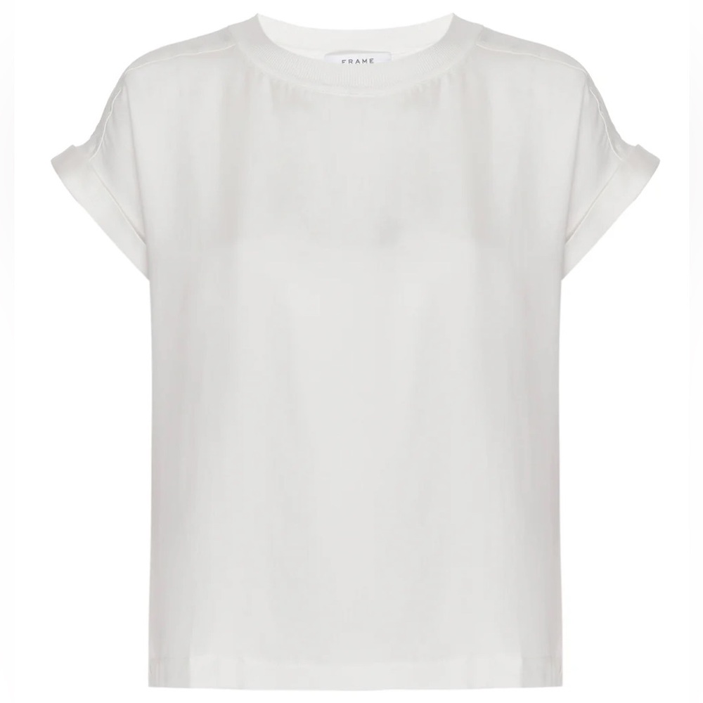 FRAME Washable Oversized Silk Tee - Picture 3 of 11
